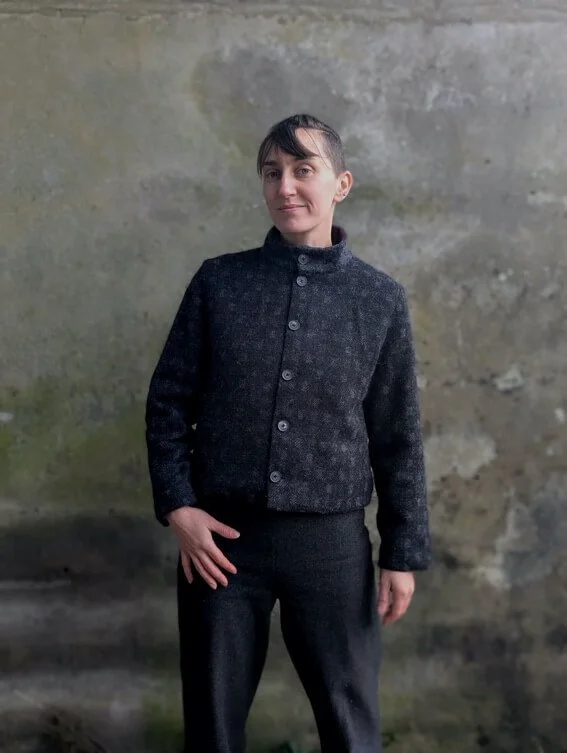 Elvet Jacket british wool womens black bomber jacket horn button front