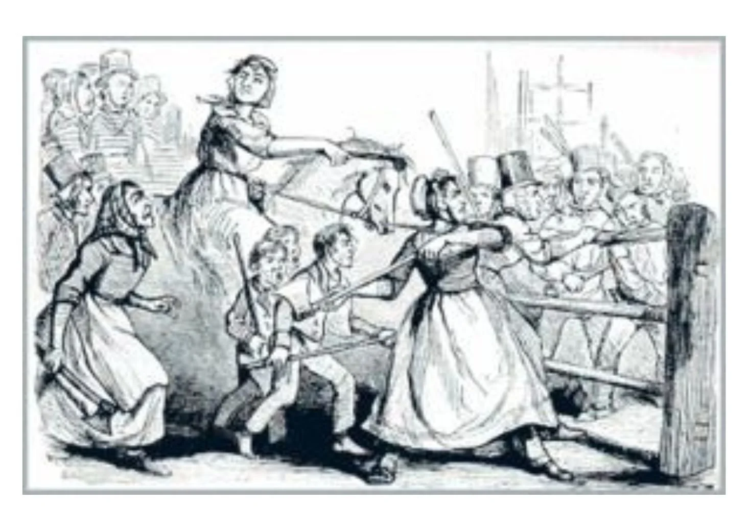 Illustration of rebecca Riots in West and Mid Wales